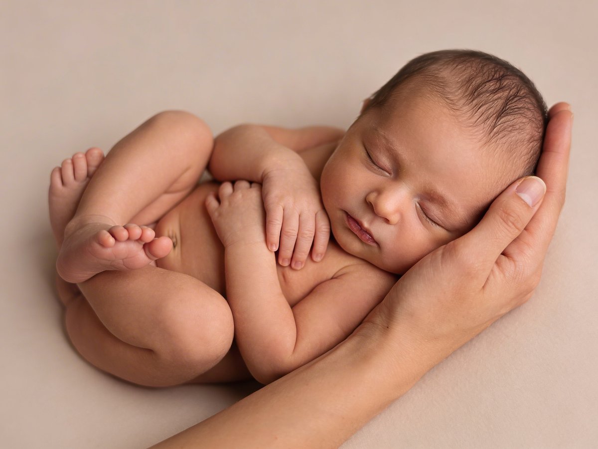 Sichere Posen für Neugeborene mit angemessener Kopf- und Körperstütze